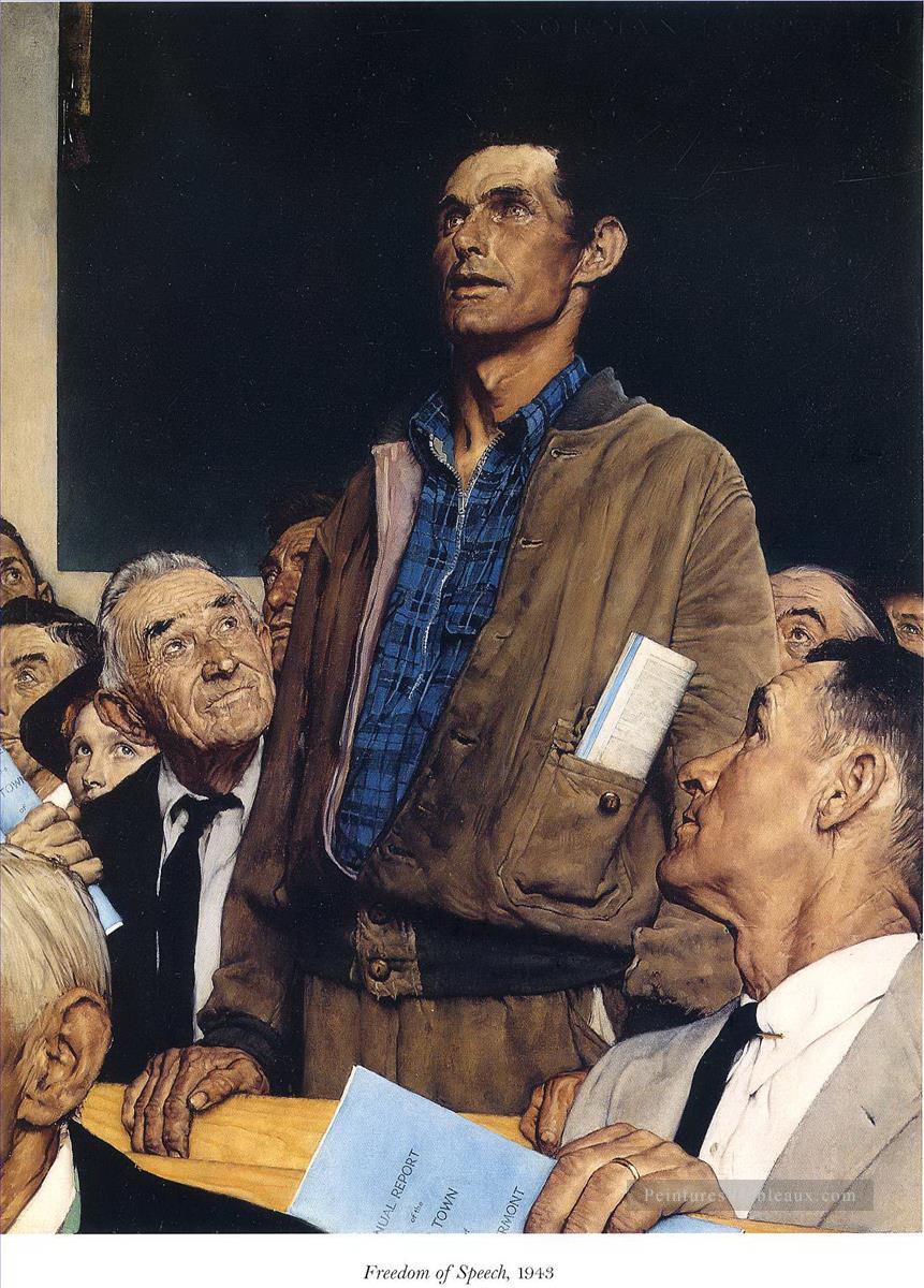 言論の自由 1943 年 ノーマン ロックウェル油絵